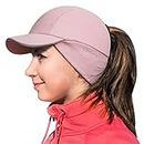 GADIEMKENSD Winter Fleece Hats Reflective Ponytail Hat for Women Baseball Caps with Earflap Drop Down Ear Warmer Skull Cap Beanie with Visor Cold for Outdoor Hiking Running Sport Cap Pink