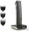 PRITECH Beard Trimmer Hair Clippers Set Cordless Hair Trimmer Electric Shaver Body Groomer Kit Rechargeable Lithium Battery Professional Ceramic Blade,Black Guide Combs,Cleaning Brush