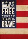Covido Decorative Home of Free Because of the Brave 4th of July Patriotic American Garden Flag, USA Memorial Day Yard America Outside Decoration, Spring Summer Outdoor Small Decor Double Sided 12 x 18