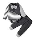 veikimous Newborn Baby Boy Clothes Full Set 0-3 Months Baby Boy Clothes Gray Gentleman Outfits Infant Boy Winter Clothes Long Sleeve