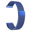 ACM Watch Strap Magnetic Loop compatible with Syska Polar Sw300 Smartwatch Luxury Metal Chain Band Blue