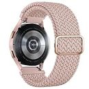 Vancle Bracelet Compatible pour Samsung Galaxy Watch 4 /Watch 4 Classic Femme Homme, 20mm Élastique en Nylon Tressé Réglable Bracelet de Remplacement pour Samsung Watch 5 (20mm, Rose)