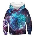 JSJCHENG 3D Galaxy Print Hoodies for Boys Girls Kids Hooded Pullover Sweatshirts 4-15 Years(Galaxy Universe, 11-13 Years)
