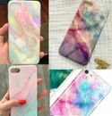 For iPhone SE (2020, 2022) & iPhone 7/8 - Hard Rubber Case Cover Marble Pattern