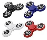 Fidget Spinner Ensemble de 4 jouets à main fidgetspinner avec roulements à billes haute performance toupie anti-stress en bleu, rouge, blanc et noir