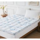 Alwyn Home Saura Rayon From Bamboo Mattress Topper, Extra Thick Cooling Mattress Pad, 8-21" Deep Pocket Mattress Topper Polyester/Rayon from Bamboo | Wayfair
