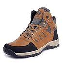 Bacca Bucci Men's Hunter 6 inches Hiking/Snow Boots for Men for Outdoor Trekking - Non Slip, Water Proof, Anti-Fatigue, Comfortable & Light Weight- Brown, Size UK9