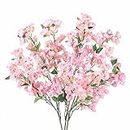 HyeFlora Artificial Cherry Blossom Branches, Faux Fake Plum Flowers Real Touch Boutique Bulk for Home Wedding Office Decoration, 35”Long Stems for Tall Vase (3PCS, Pink)