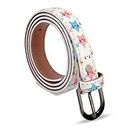 trysco® GIRLS, KIDS FAUX LEATHER Belt for Jeans,Pants, Dresses (White)