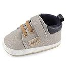 MASOCIO Babyschuhe Junge Baby Schuhe Lauflernschuhe Jungen Krabbelschuhe Sneaker Größe 20 Grau 12-18 Monate