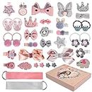 36PCS Baby Hair Clips for Little Girls,Hair Barrettes, Ties and Accessories Toddlers Kids for Birthday Christmas Children's Day Gift