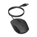 HP 150 Mouse (Wired Mouse, up to 1600 DPI, Right Handed Mouse, Left-Handed Mouse) Black