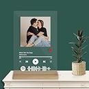 Giftplease Customized Photo and song Glass Spotify Plaque with wooden stand | Personalized Photo Music Frame with scannable code | Gift | Birthday | Anniversary (Transparent, 6 * 9 Inches)