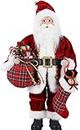 Uten Weihnachtsmann 45,7cm/18“ Santa Claus Figuren animierte Weihnachtsstern stehend Santa Figur mit Geschenk und Weihnachtsbaum für Tischplatte Figur Ornamente Weihnachtsfeier