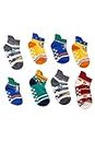 NEOBABY Non Slip Kids Toddler Socks with Grip | Socks for Babies to Toddlers | Anti Skid Socks, Crawling Socks with Grippers (Assorted Pack of 8)