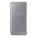 Samsung Clear View Cover - Funda para Samsung Galaxy S7 Edge, con esquinas de metal, color Plata