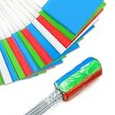 Zozen 100Pack Marking Flags, Red&Green&Blue&White, Marker Flags for Lawn, 15x4x5 Inch | Landscape Flgs, Irrigation Flags, Lawn Flags, Yard Markers, Match with for Distance Measuring Wheel.