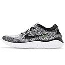Nike Men's Free RN Flyknit Shoes, White/Grey/Black, 9.5