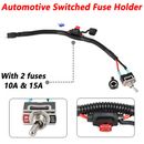 For Mini Blade Fuse Automotive Switched Fuse Holder Switch 10A 15A 2X Fuses Kit