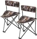 REDCAMP 2-Pack Tripod Hunting Chairs, Portable Folding Hunting Stool with Back, Heavy-Duty Frame Supports Camo Fishing Chair for Camping Hiking