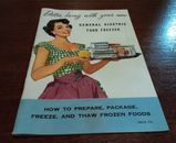 Folleto manual congelador de alimentos General Electric década de 1950 GE cómo preparar, paquete