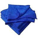 SOBBY Car Microfiber Cleaning Cloth Set of 4 pcs - Premium Microfibre Cloth for Car Cleaning, Kitchen Cleaning, Home Improvement and More - 40x40cm, 340 GSM, Blue