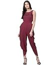 Zima Leto Women'S Embroidered Cowl Jumpsuit | Polyester Solid Jumpsuit - (Purple, S)