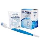 Val-Clean Sachets & Silicone Brush - 12 Sachets 1 Years Supply Valplast Flexible Denture Cleaner (Blue Brush)