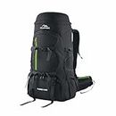 TRAWOC 50 Litre Internal Fiber Frame Travel Bag Front & Top Open Backpack for Hiking Trekking Camping, Rucksack Bag for Men & Women with Rain Cover and Shoe Compartment, Black SHK018