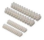 GTSE 4 Pack of Electrical Connector Blocks, 3A, 15A, 12 Way White Terminal Block Electrical Connector Strips