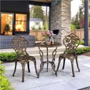 Juego de bistró de metal conjunto de muebles de jardín conjunto de comedor diseño de rosa para cubierta patio trasero 