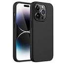 JETech Silicone Case for iPhone 14 Pro 6.1-Inch, Silky-Soft Touch Full-Body Protective Phone Case, Shockproof Cover with Microfiber Lining (Black)