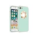 GetTechGo Logo View Back Case Cover Compatible for iPhone 6 | Gold Electroplated Frame | Slim Shockproof | Soft TPU (Green)