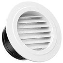 Hon&Guan 5 inch soffit vent round vent, 5-inch external wall vent extension exhaust vent with Built-in a Fly Screen for Bathroom Office Home (ø125mm)