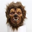 Realistic Wolf Mask, Scary Werewolf Mask, Horror Beast Mask for Halloween Christmas Party Animal Costume Fursuit Head Moonlight Werewolf Mask Adult Kids Y
