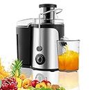 CLIPOP Juicer Machines Electric, Centrifugal Juicers Whole Fruit and Vegetable with Wide Mouth, Easy to Clean Dual Speed Mode Stainless Steel Juice Extractor with Overload Protective System 600W