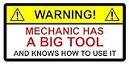 Funny Toolbox Sticker - Mechanic HAS Big Tool & Knows How to USE IT ON MAC SNAP 150mm x 100mm