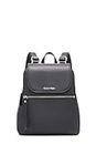 Calvin Klein Elaine Bubble Lamb Novelty Key Item Flap Backpack, Black/Silver Hampton Pebble, One Size