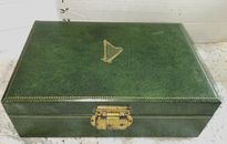 Vintage Jewelry Box Plays Music With Yellow Crush Velvet Lining 10x7x3 TLC {J2}