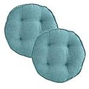 HAVIAS Set of 4 Chair Cushions For Dining Chairs Washable Kitchen Table Cushions, Computer Desk Seat Pad Cushion with Ties Machine Washable (Color : 2*E, Size : 45 * 45 * 8cm)