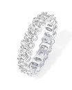 PAVOI 14K White Gold Rings Oval Cubic Zirconia Love Ring | 5mm Stackable Rings for Women | White Gold Rings for Women Size 7