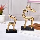 CraftVatika Reindeer Showpiece Metal for Home Decoration Item and Gifts - Reindeer Showpiece with Granite Base Decorative Items for Home & Office, Living Room Decor