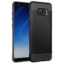 JETech Slim Fit Case for Samsung Galaxy S8, Thin Phone Cover with Shock-Absorption and Carbon Fiber Design (Black)