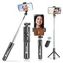 Tygot Bluetooth Extendable Selfie Sticks with Wireless Remote and Tripod Stand, 3-in-1 Multifunctional Selfie Stick with Tripod Stand Compatible with iPhone/OnePlus/Samsung/Oppo/Vivo and All Phones