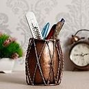 Discount ARA Iron Antique Dholak/Damru Pen Holder/Pen Stand/Pencil Holder, Table Decor/Gift Items/Antique Pen Holder, Brown