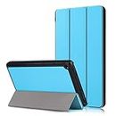 Case for All-New Amazon Fire 7 Tablet (9th Generation, 2019 Release) -Slim PU Leather Standing Protective [Multi-Angle] Viewing Case Cover for New Kindle Fire 7 2019-Sky Blue