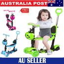 5-In-1 Kids Folding Scooter 3 Wheels Kick Scooter With Adjustable Removable Seat