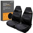 Xtremeauto Car Seat Covers Front Pair - Coloured Top Car Seat Cover Set, Heavy Duty Universal Fitting Set Of 2 Car Seat Protectors, Water Resistant Easy Clean Seat Covers For Car (Black)