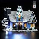 GEAMENT Jeu De Lumières (Télécommande) Compatible avec Lego Winter Village Collections Santa's Visit - Kit D'éclairage LED pour Creator 10293 (Jeu Lego Non Inclus)