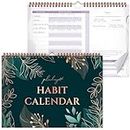 PLANBERRY Habit Calendar – 24-Month Habit Tracker with Colorful Pages – Inspirational Daily Habit Journal – Motivational Monthly Habit & To-Do List Planner with Goals – 12x8.6��″ (Green Pastures)
